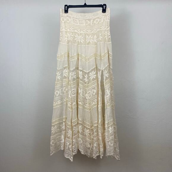 Free People Dresses & Skirts - Free People Rebel Rebel Maxi Skirt - Ivory - Size Small